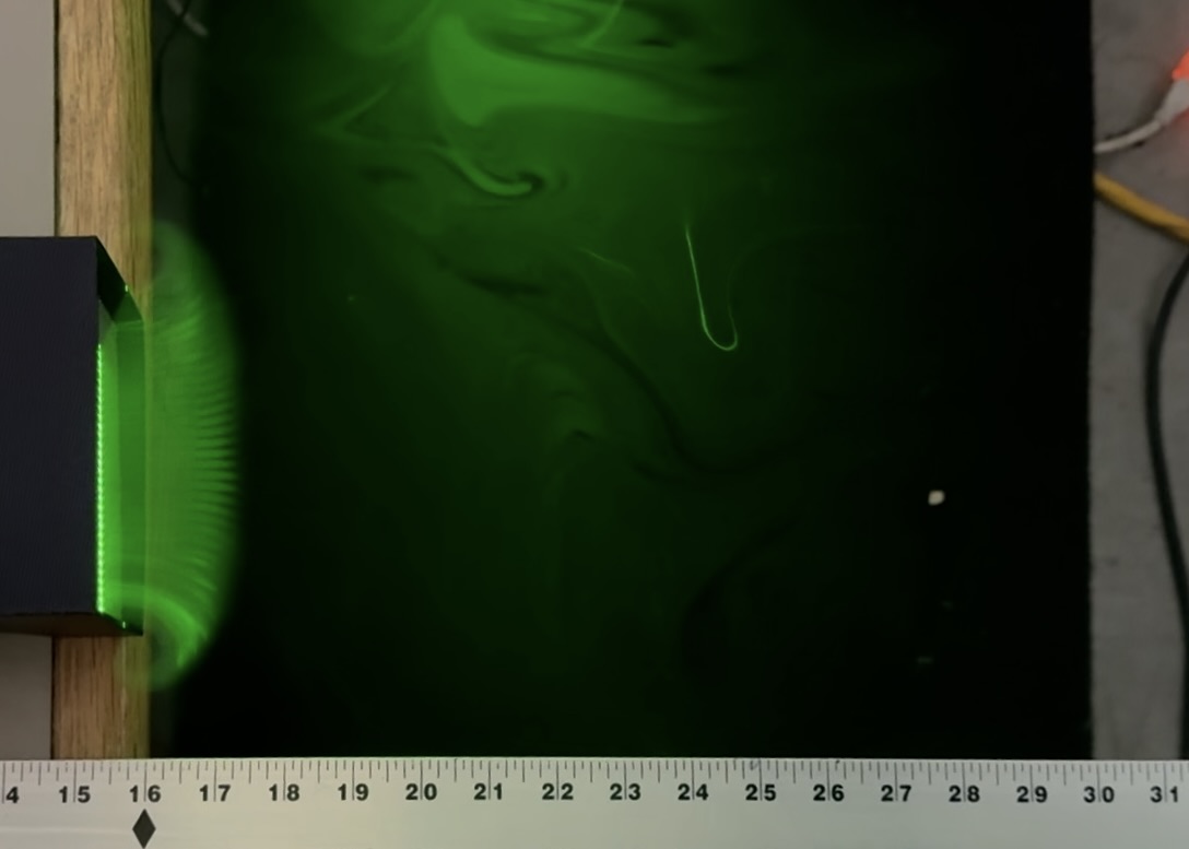 Early-stage green laser visualization of VFa flow